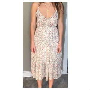 Flowing white floral dress